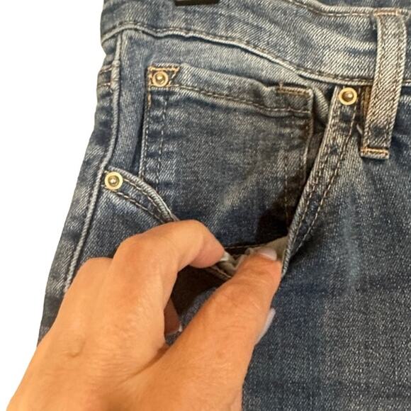 Nanette Lepore Blue Jolie High Waisted Taper Classic Denim Jeans Women Sz 8 - Picture 5 of 9